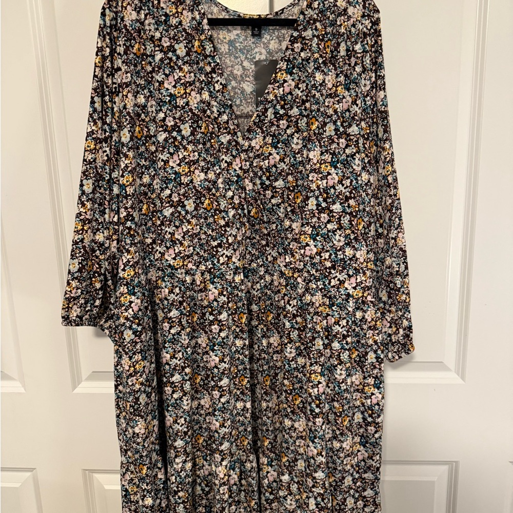 Torrid Multicolor Floral Long Sleeve Dress